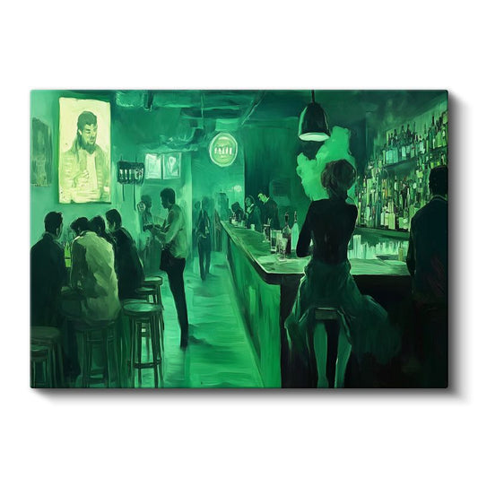 Midjourney - Yeşil Bar Kanvas Tablo