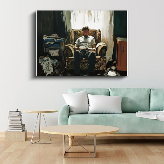 Midjourney - Yalnız Adam Kanvas Tablo
