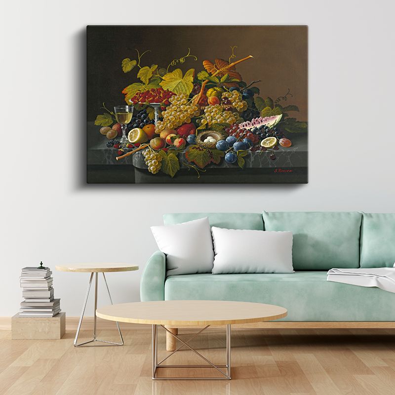 Severin Roesen - Zengin Meyve Kompozisyonu Kanvas Tablo