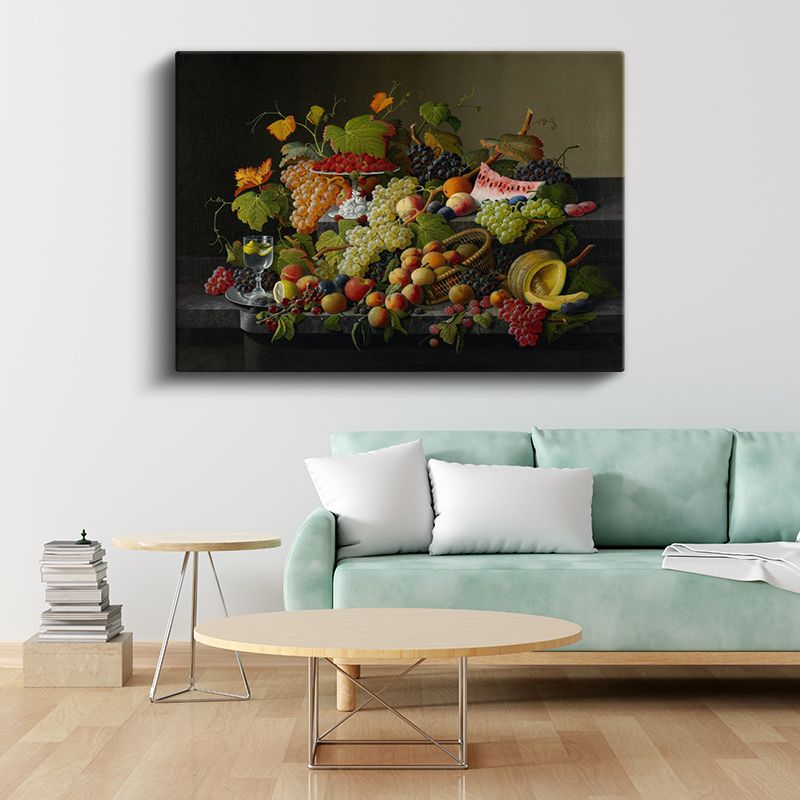 Severin Roesen - Meyve Bolluğu Natürmortu Kanvas Tablo