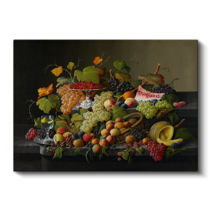 Severin Roesen - Meyve Bolluğu Natürmortu Kanvas Tablo