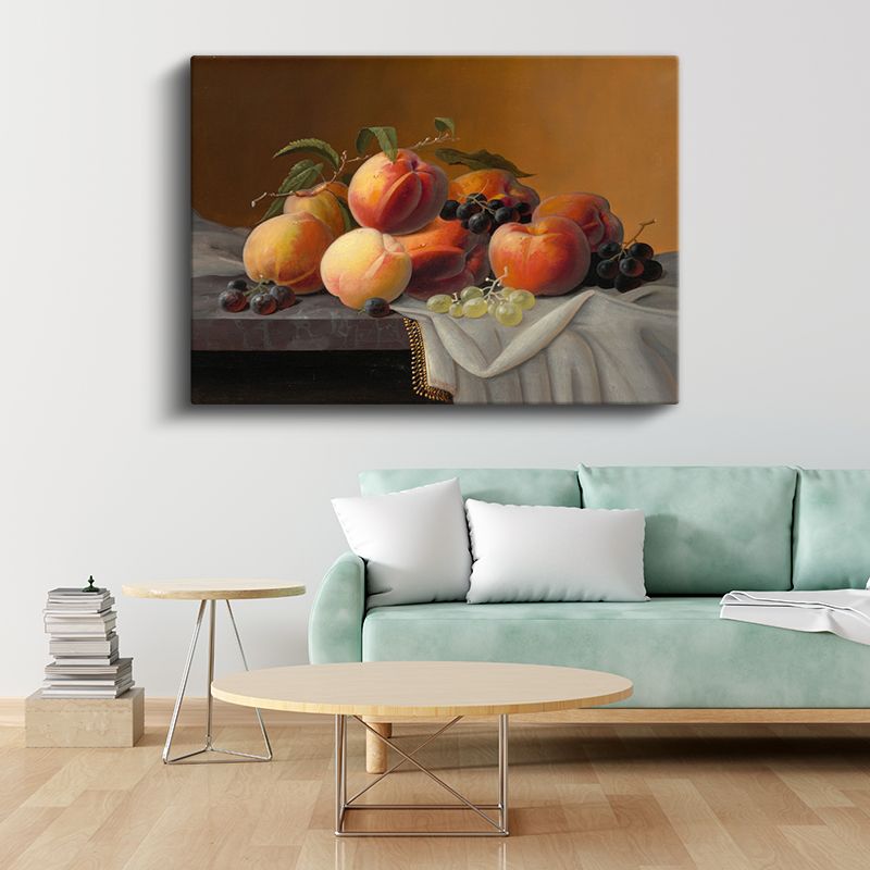 Luis Meléndez - Şeftaliler ve Üzümler Kanvas Tablo