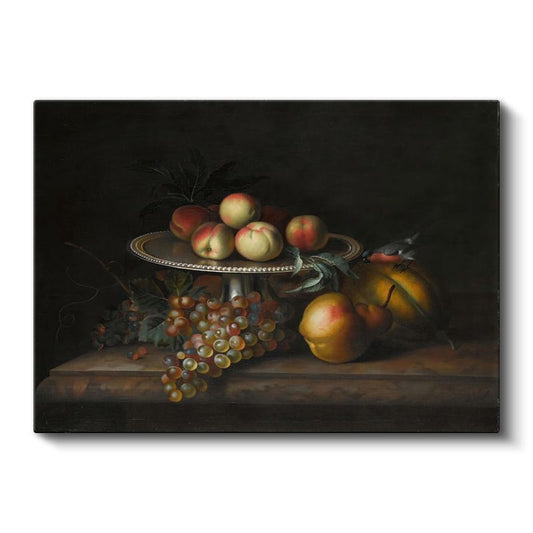 James Peale - Gümüş Tabakta Meyveler Kanvas Tablo