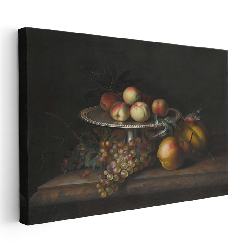 James Peale - Gümüş Tabakta Meyveler Kanvas Tablo