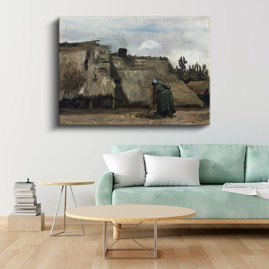 Vincent van Gogh - Saman Çatılı Kulübe Kanvas Tablo