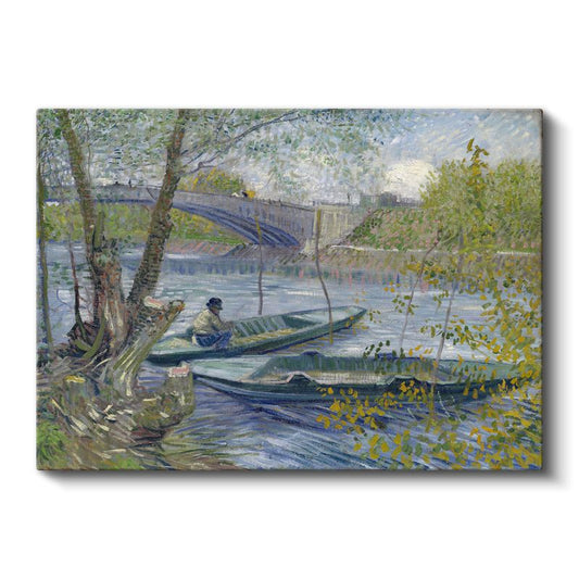 Vincent van Gogh - Seine Nehri Üzerinde Balıkçı Tekneleri Kanvas Tablo