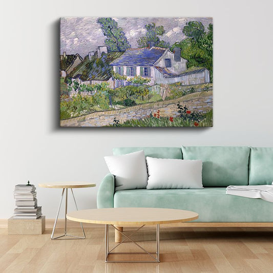 Vincent van Gogh - Auvers'de Köy Evi Kanvas Tablo