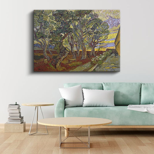 Vincent van Gogh - Hastane Bahçesindeki Ağaçlar Kanvas Tablo