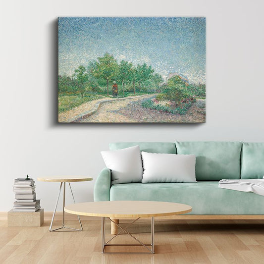 Vincent van Gogh - Ağaçlı Yol ve Figür Kanvas Tablo