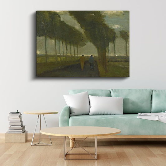 Vincent van Gogh - Gece Provence'da Kır Yolu Kanvas Tablo