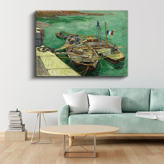 Vincent van Gogh - Rhône Nehri Üzerinde Tekneler Kanvas Tablo