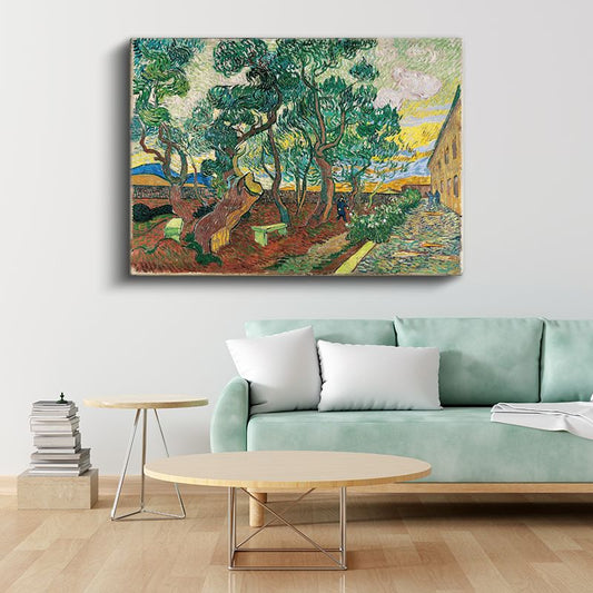 Vincent van Gogh - Hastane Bahçesi Kanvas Tablo
