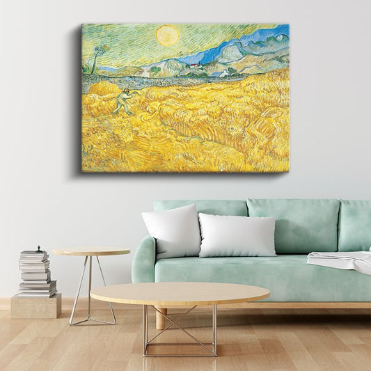 Vincent van Gogh - Buğday Tarlası ve Orakçı Kanvas Tablo