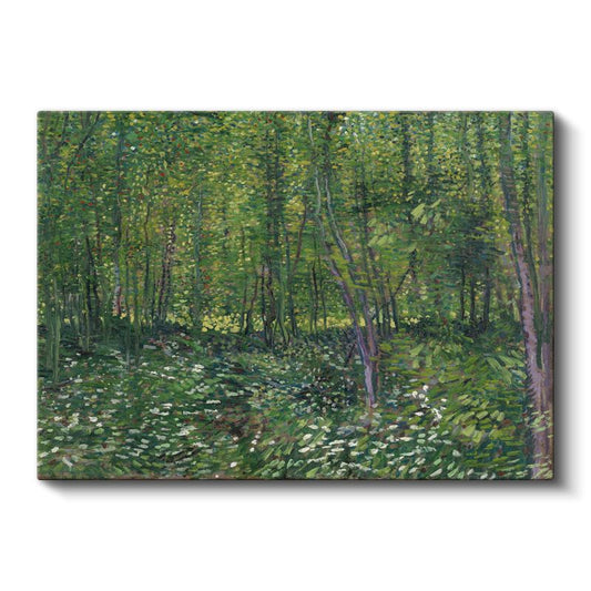 Vincent van Gogh - Ağaçlar ve Çalılık Kanvas Tablo