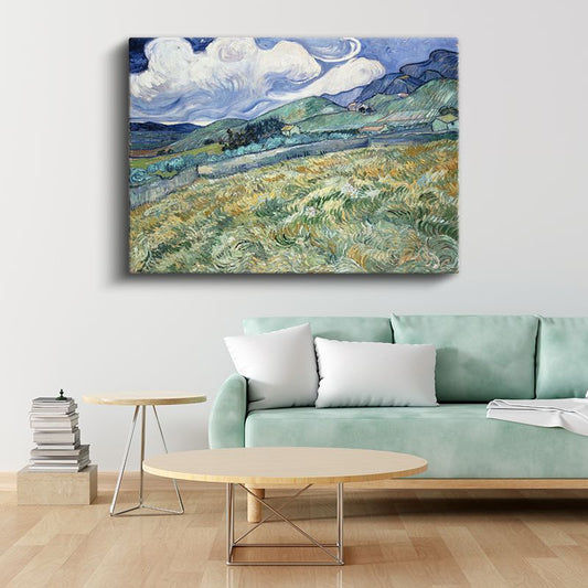 Vincent van Gogh - Saint-Rémy Arkasındaki Dağ Manzarası Kanvas Tablo