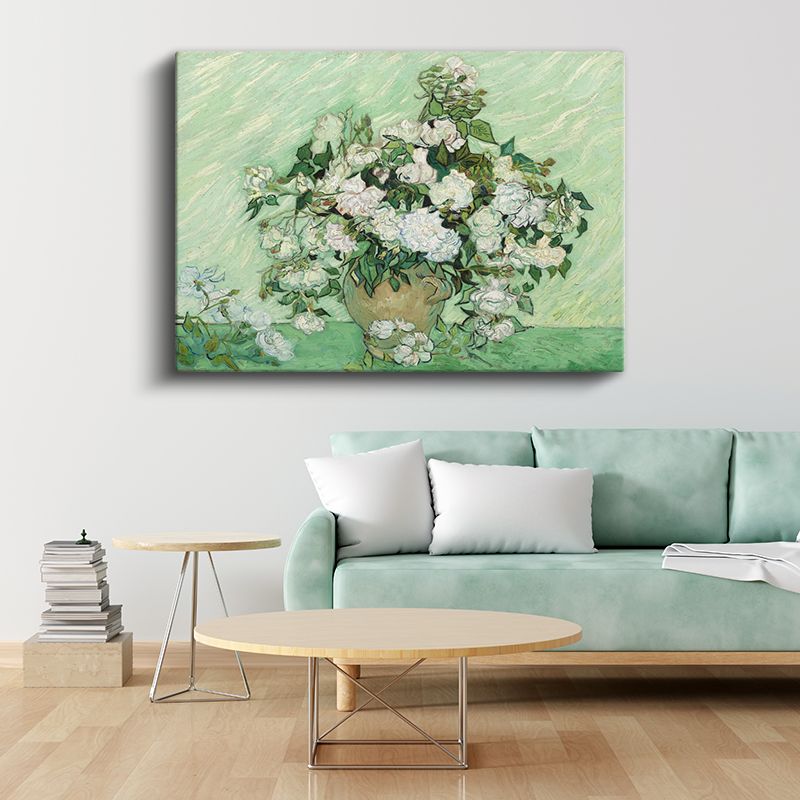 Vincent Van Gogh - Vazoda Beyaz Güller Kanvas Tablo