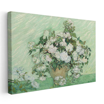 Vincent Van Gogh - Vazoda Beyaz Güller Kanvas Tablo