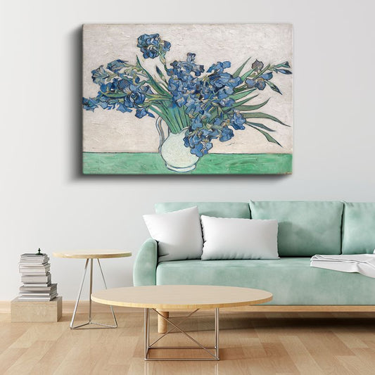 Vincent Van Gogh - Vazoda Süsenler Kanvas Tablo