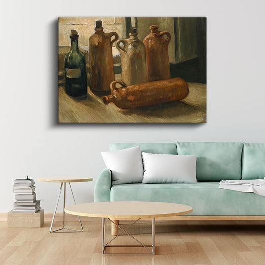 Vincent van Gogh - Şişeler ve Testiler Kanvas Tablo