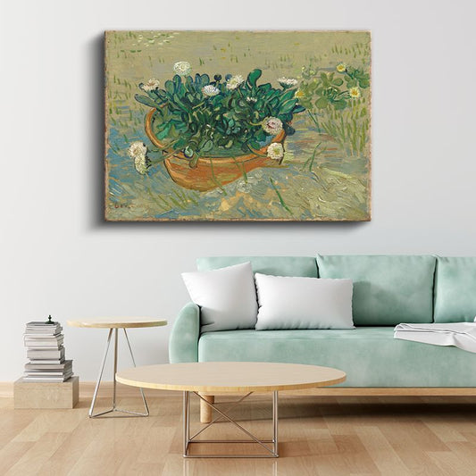 Vincent van Gogh - Saksıda Papatyalar Kanvas Tablo