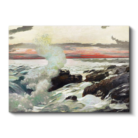Winslow Homer - Gün Batımında Sahil Kanvas Tablo