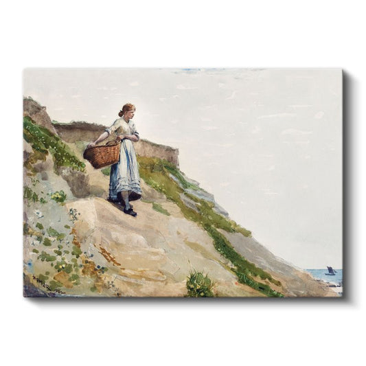 Winslow Homer - Girl on a Cliff Kanvas Tablo
