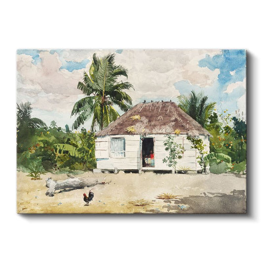 Winslow Homer - Native Hut Bahamas Kanvas Tablo