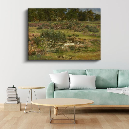 William Trost Richards - Bataklık Manzarası Kanvas Tablo