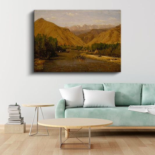 Thomas Moran - Batı Vadisi Kanvas Tablo