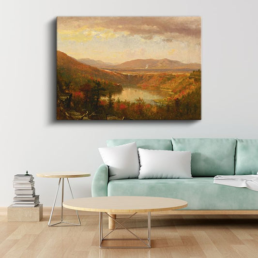 Frederic Edwin Church - Sonbahar Gölü Kanvas Tablo