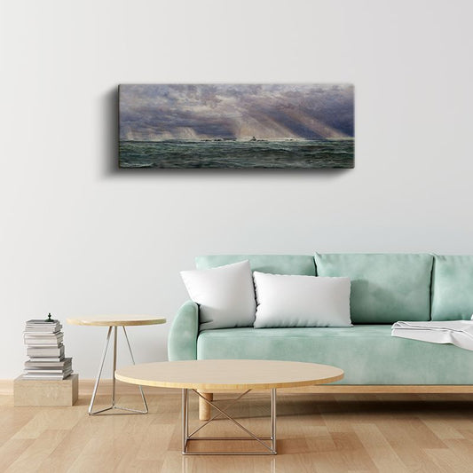 John Frederick Kensett - Denizde Fırtına Kanvas Tablo