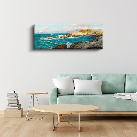 Konstantinos Volanakis - Ege Kıyıları Kanvas Tablo