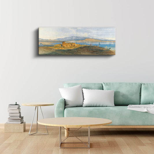 Edward Lear - Akdeniz Kıyısı Manzarası Kanvas Tablo