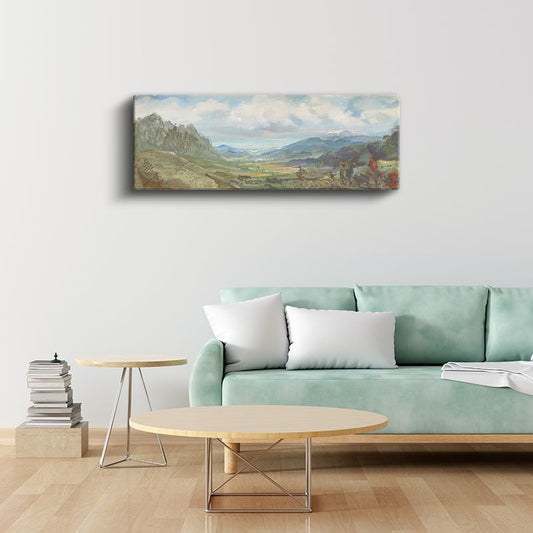 Carl Rottmann - Dağlık Manzara Kanvas Tablo