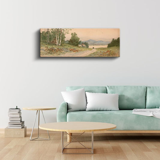 Jasper Francis Cropsey - Kır Manzarası Kanvas Tablo