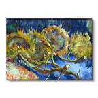 Yatay Kanvas Tablo Vincent van Gogh Kurumuş Ayçiçekleri Mavi Zemin Ressam Tablosu Ev Ofis Dekoru