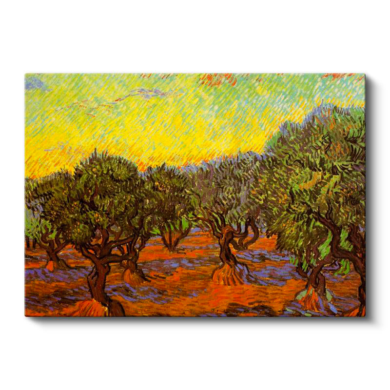 Yatay Kanvas Tablo Vincent van Gogh Zeytin Ağaçları Tarlası Ressam Tablosu Ev Ofis Dekoru