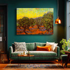 Yatay Kanvas Tablo Vincent van Gogh Zeytin Ağaçları Tarlası Ressam Tablosu Ev Ofis Dekoru