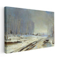 Yatay Kanvas Tablo Alexei Savrasov Kış Manzarası Karla Kaplı Yol Ressam Tablosu Ev Ofis Dekoru