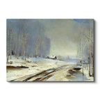 Yatay Kanvas Tablo Alexei Savrasov Kış Manzarası Karla Kaplı Yol Ressam Tablosu Ev Ofis Dekoru