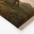 Yatay Kanvas Tablo George Stubbs Dört At Fırtınalı Bulutlar Manzarası Ressam Tablosu Duvar Dekoru