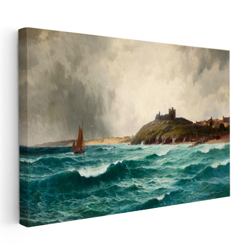 Yatay Kanvas Tablo Joseph Turner Kıyı Kalesi Fırtınalı Deniz Manzarası Ressam Tablosu Ev Ofis Dekoru