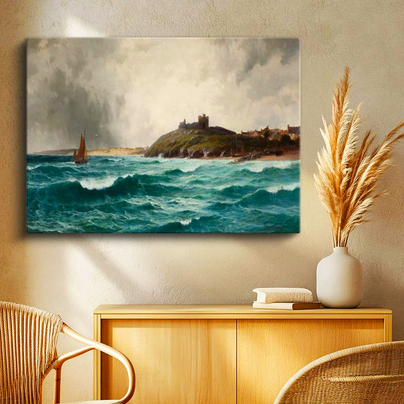 Yatay Kanvas Tablo Joseph Turner Kıyı Kalesi Fırtınalı Deniz Manzarası Ressam Tablosu Ev Ofis Dekoru