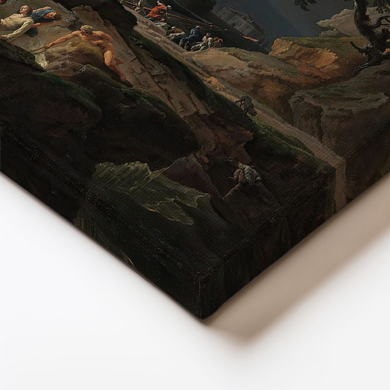 Yatay Kanvas Tablo C.J. Vernet Gemi Enkazı Manzarası Uçurum Kenarı Ressam Tablosu Ev Ofis Dekoru