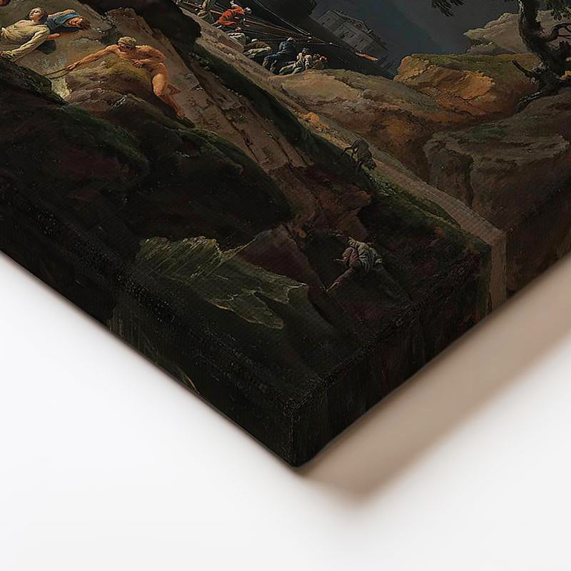 Yatay Kanvas Tablo C.J. Vernet Gemi Enkazı Manzarası Uçurum Kenarı Ressam Tablosu Ev Ofis Dekoru