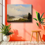 Yatay Kanvas Tablo Ippolito Caffi Haliç Manzarası Kıyıda Çadırlar Ressam Tablosu Duvar Dekoru