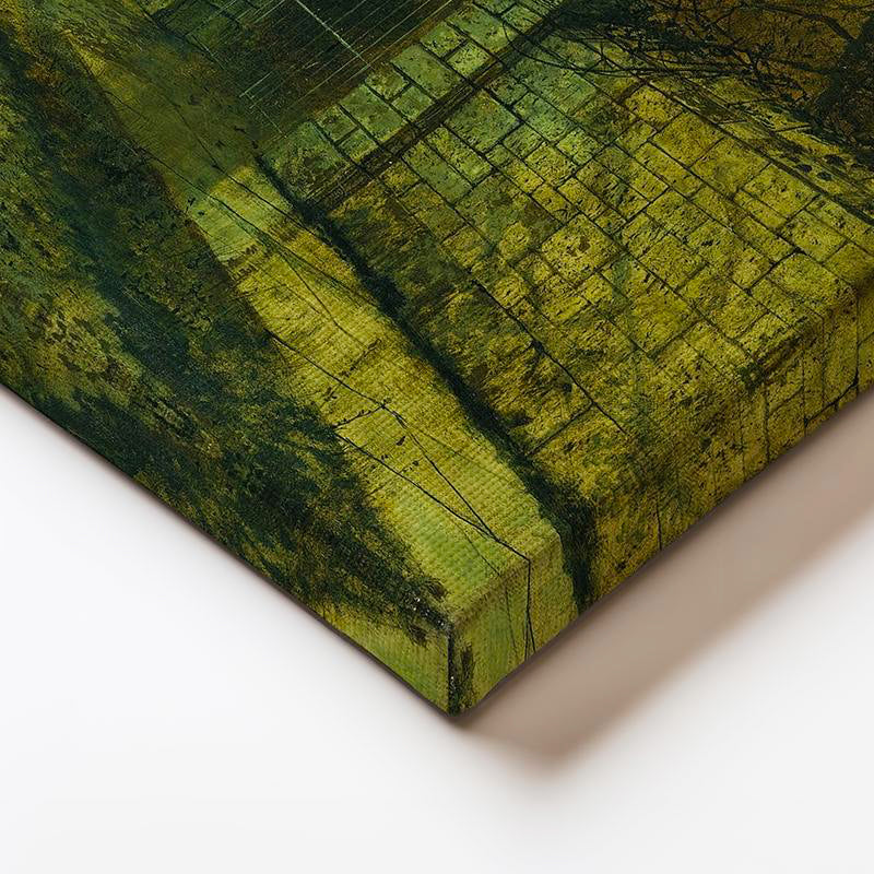 Yatay Kanvas Tablo J.A. Grimshaw Yağmurlu Yol Gece Mehtaplı Figürler Ressam Tablosu Ev Ofis Dekoru