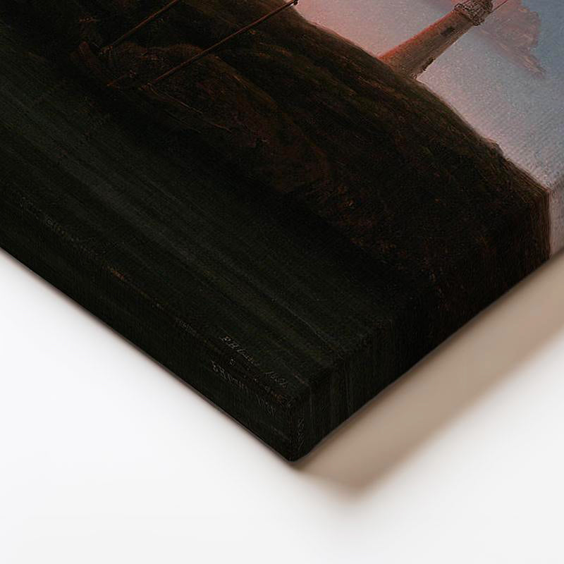 Yatay Kanvas Tablo Fitz Henry Lane Sunset at Sea Fener Ressam Tablosu Ev Ofis Duvar Dekoru