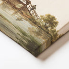 Yatay Kanvas Tablo Andreas Schelfhout Yel Değirmeni Köprü Ressam Tablosu Ev Ofis Duvar Dekoru