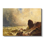 Yatay Kanvas Tablo William Trost Richards Fırtınalı Deniz Ressam Tablosu Ev Ofis Duvar Dekoru